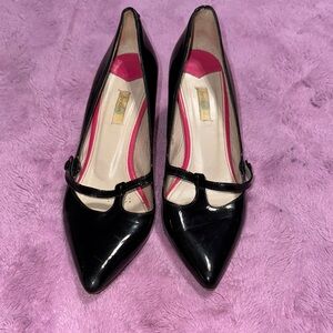 Boden Black Patent Leather Kitten Heels